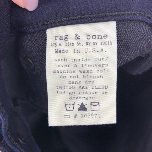 Rag & Bone Devi Midnight Blue Lace-Up Skinny Jeans Sz 29 - Picture 12 of 15